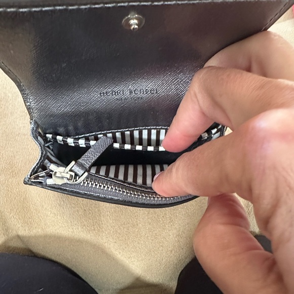 Henri Bendel Metallic Silver change purse wallet - Picture 7 of 11